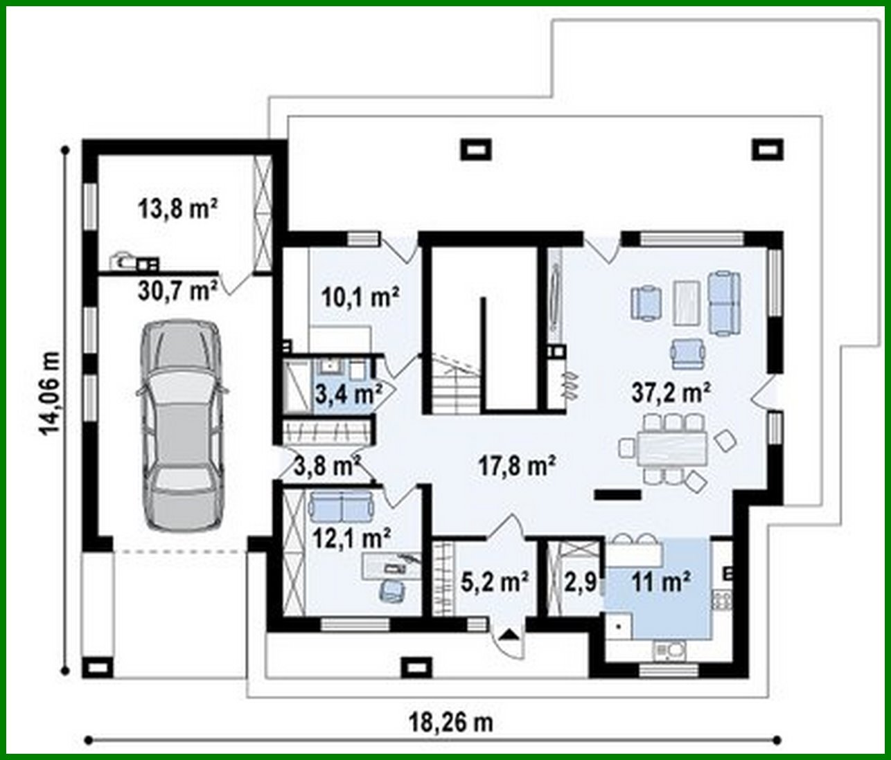 Visualization gallery - Project of a classic two-story house with modern details