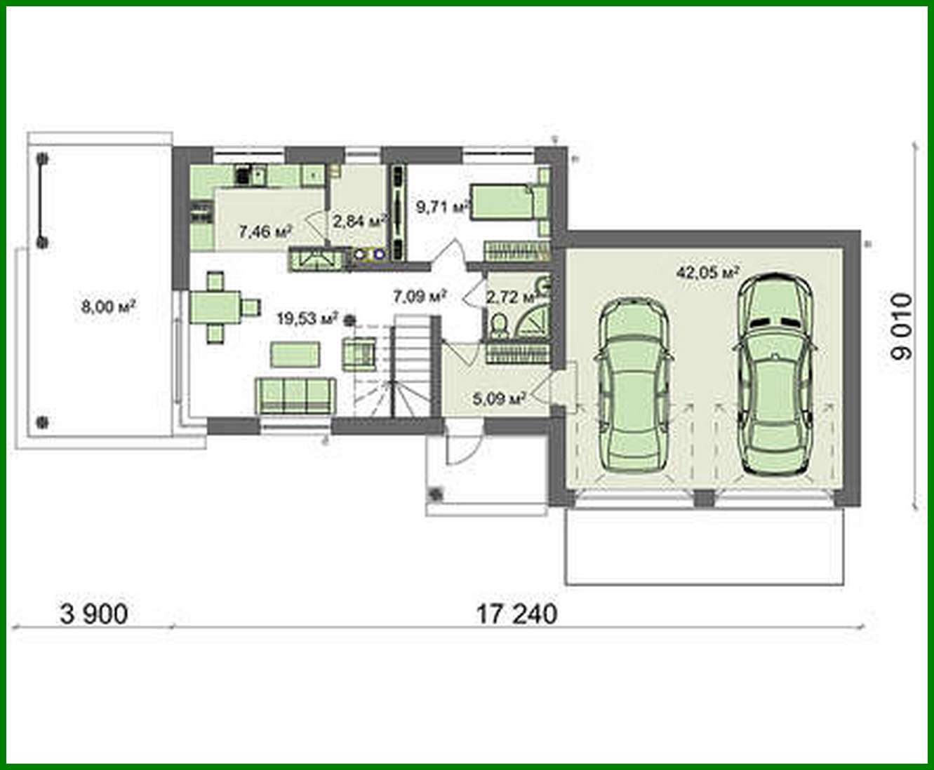 Galería de visualizaciones - Proyecto de una casa de campo de dos plantas de 173 m² con terrazas abiertas en el primer y segundo nivel