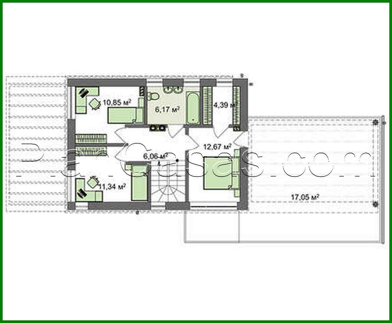Galería de visualizaciones - Proyecto de una casa de campo de dos plantas de 173 m² con terrazas abiertas en el primer y segundo nivel