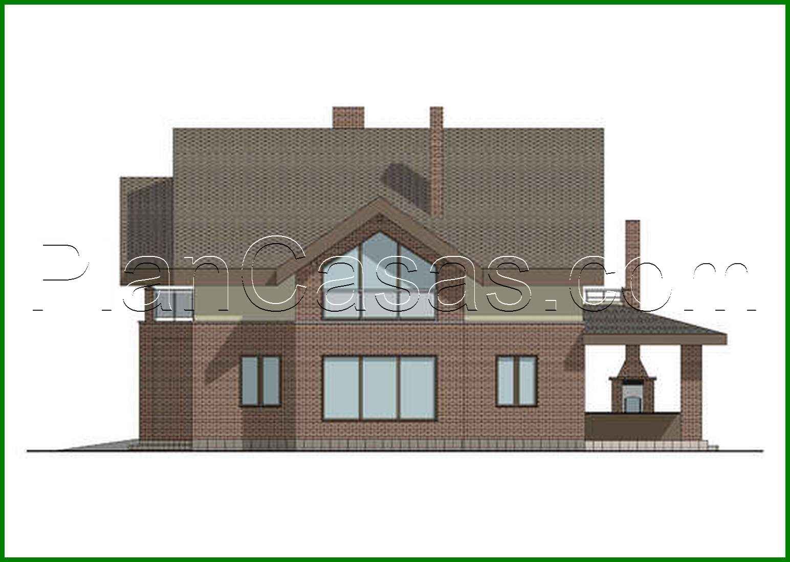 Visualization gallery - The project of a brick cottage with a cellar