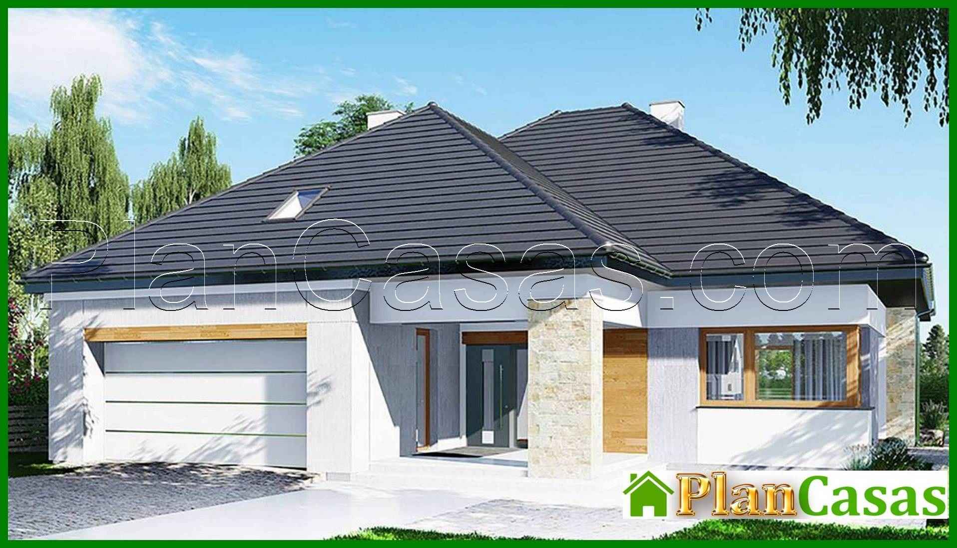 House project with exposed frontal garage house plan