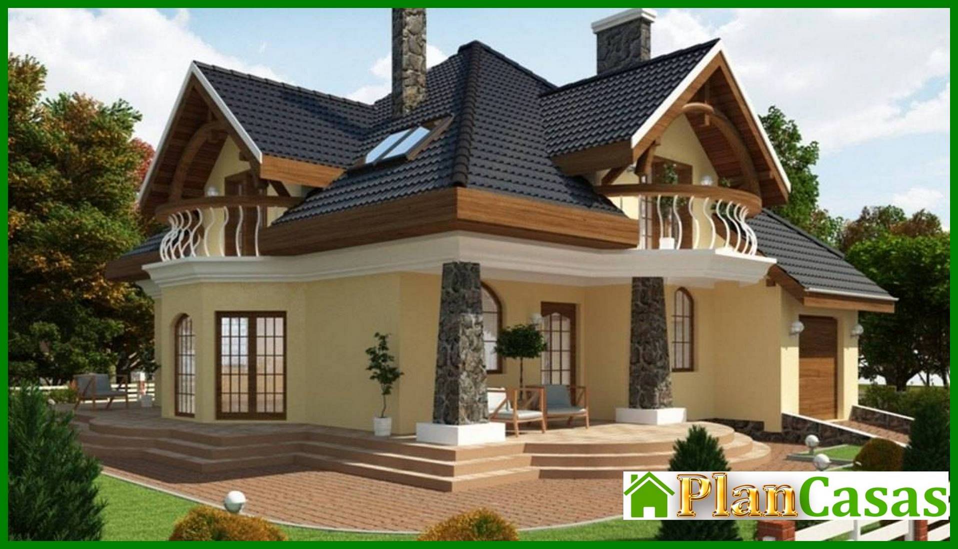 Visualization gallery - Classic beautiful cottage with a cute balcony