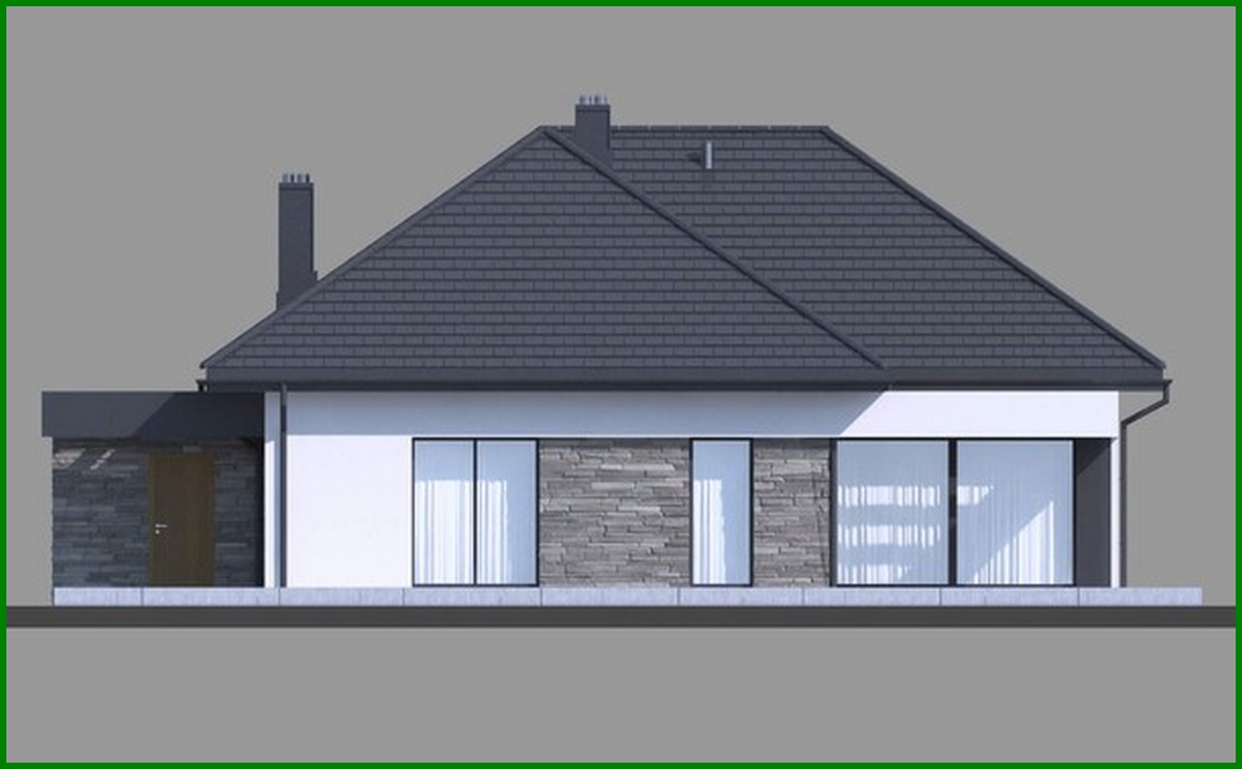 Visualization gallery - One-story stylish cottage with a spacious living room