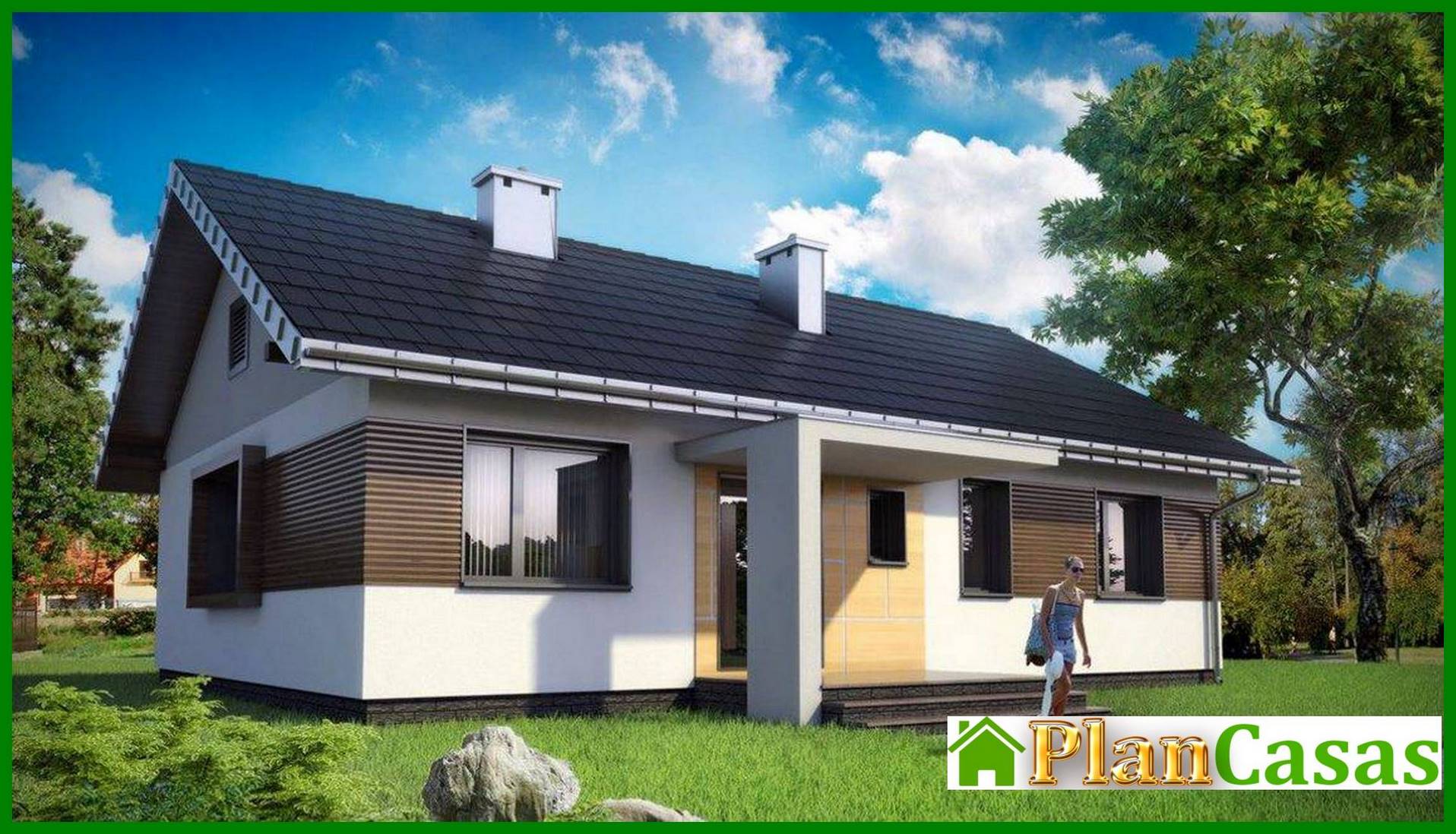 One-storey manor of rectangular shape 13 by 10 house plan