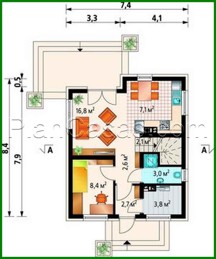 Visualization gallery - Attic cottage with dimensions 8 to 8