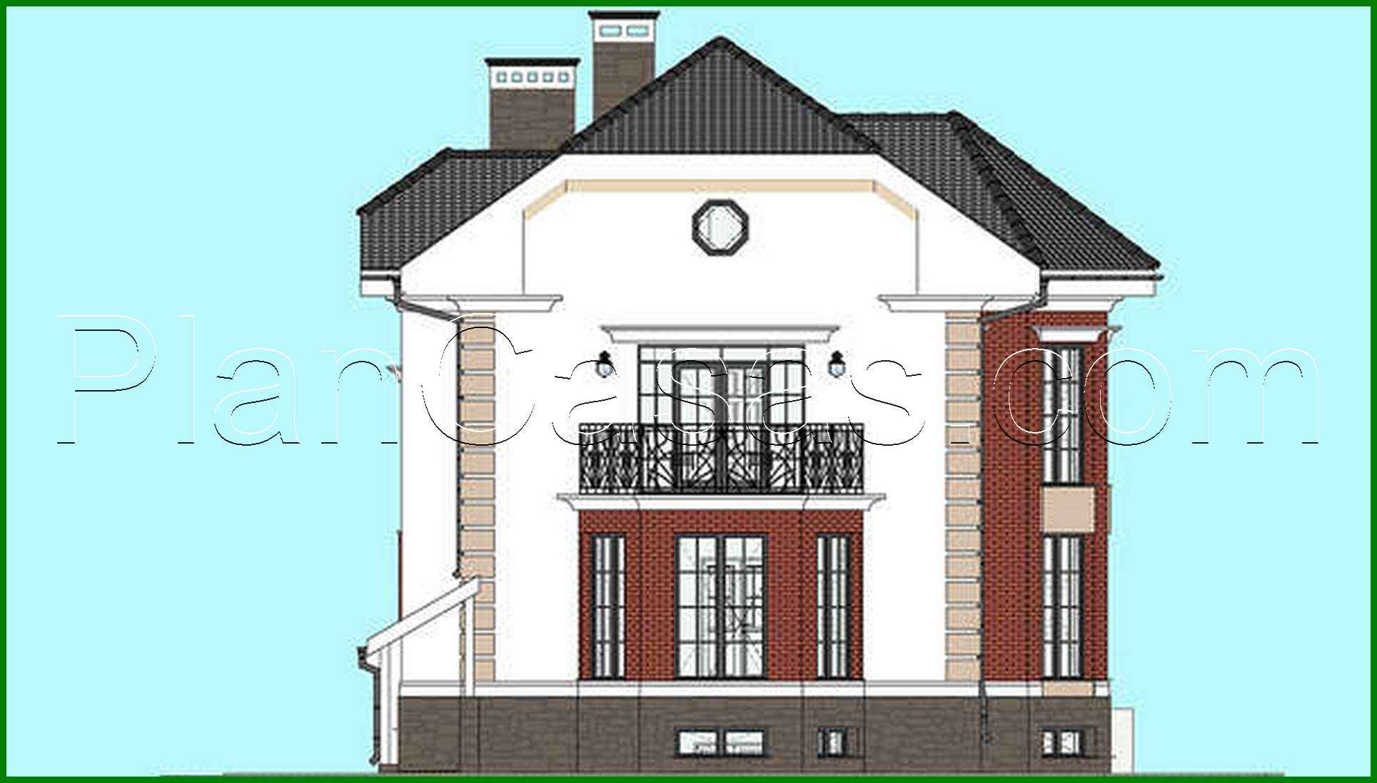 Visualization gallery - Plan of a beautiful two-story house with an area of 322 square meters. m with ground floor