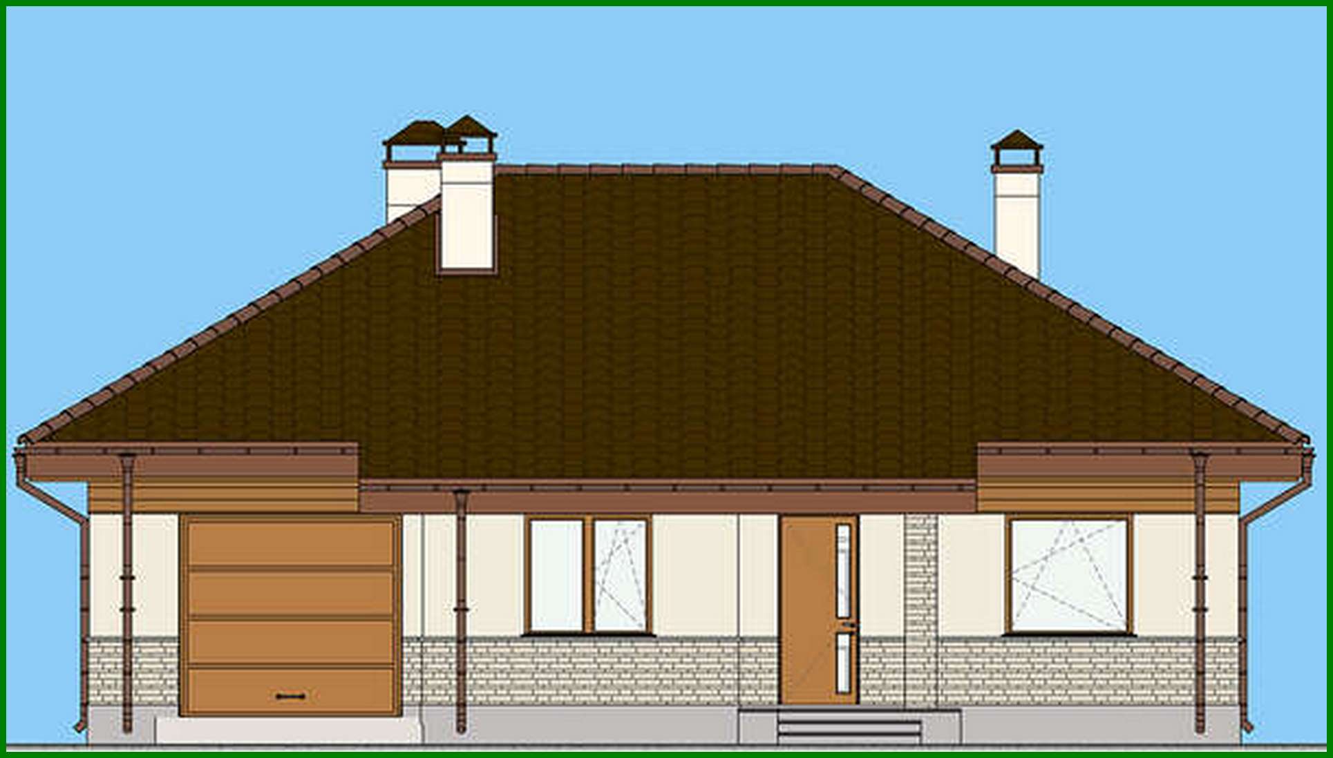 Visualization gallery - The project is an interesting house with an area of 130 square meters. m in chocolate shades