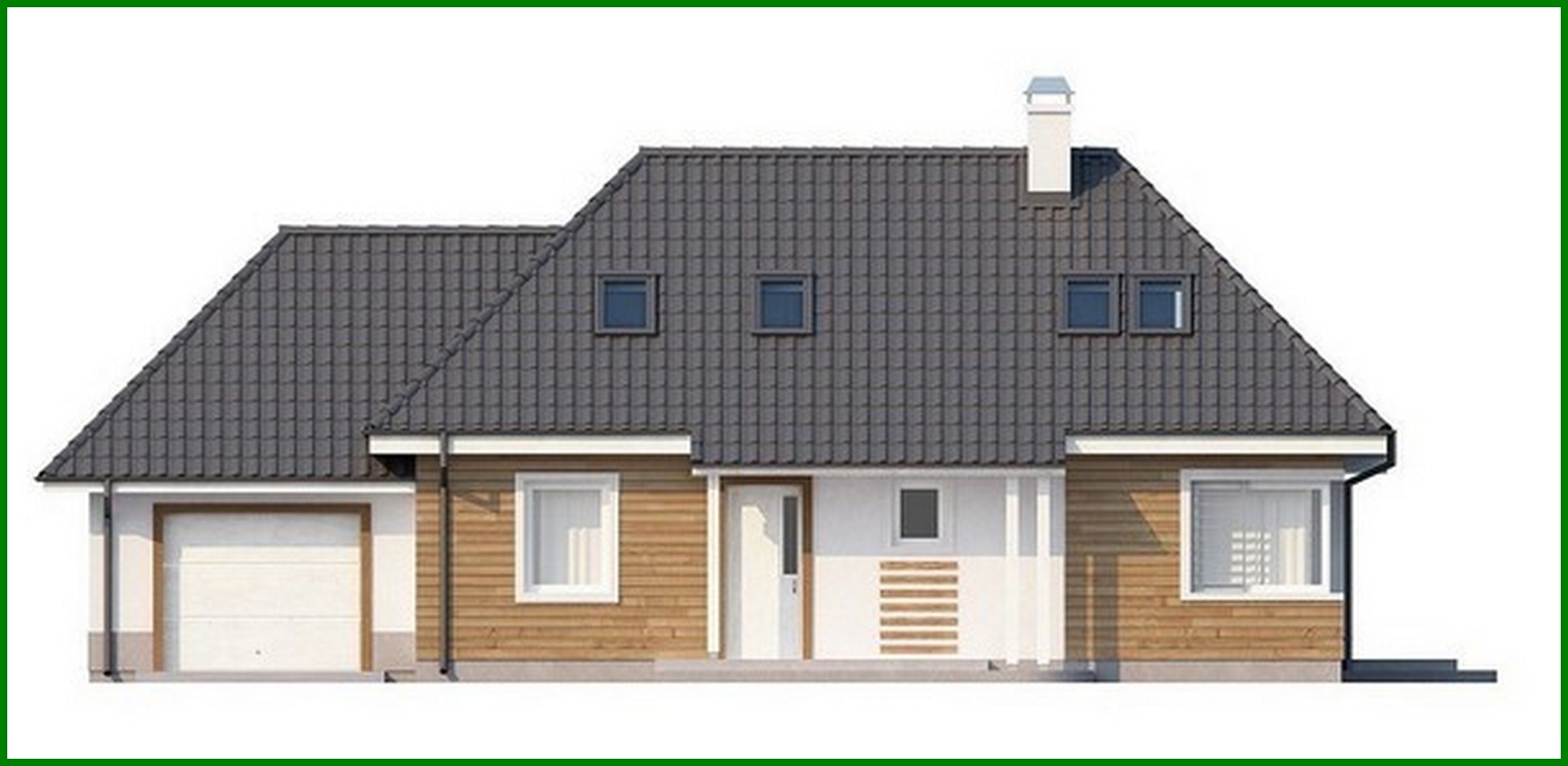 Visualization gallery - The project of a country cottage with a corner window in the kitchen