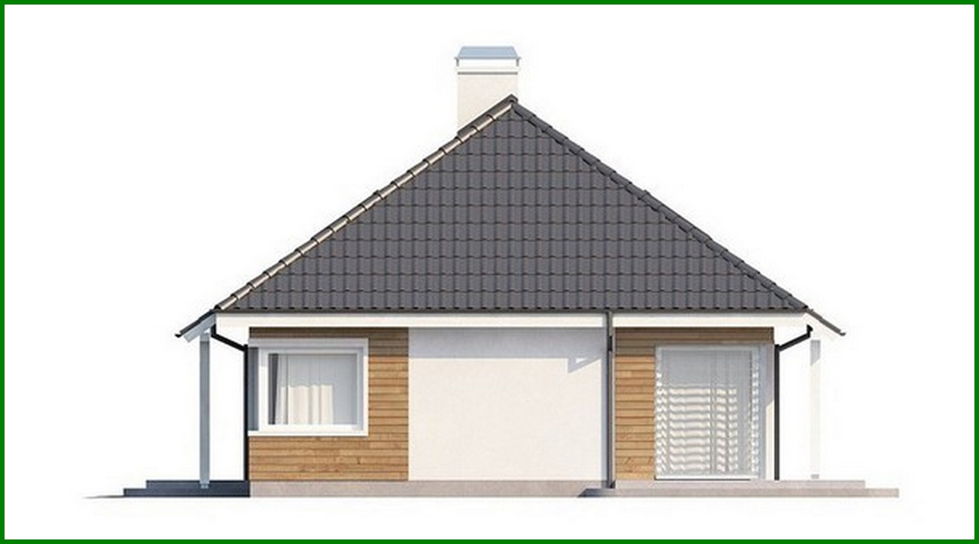 Visualization gallery - The project of a country cottage with a corner window in the kitchen