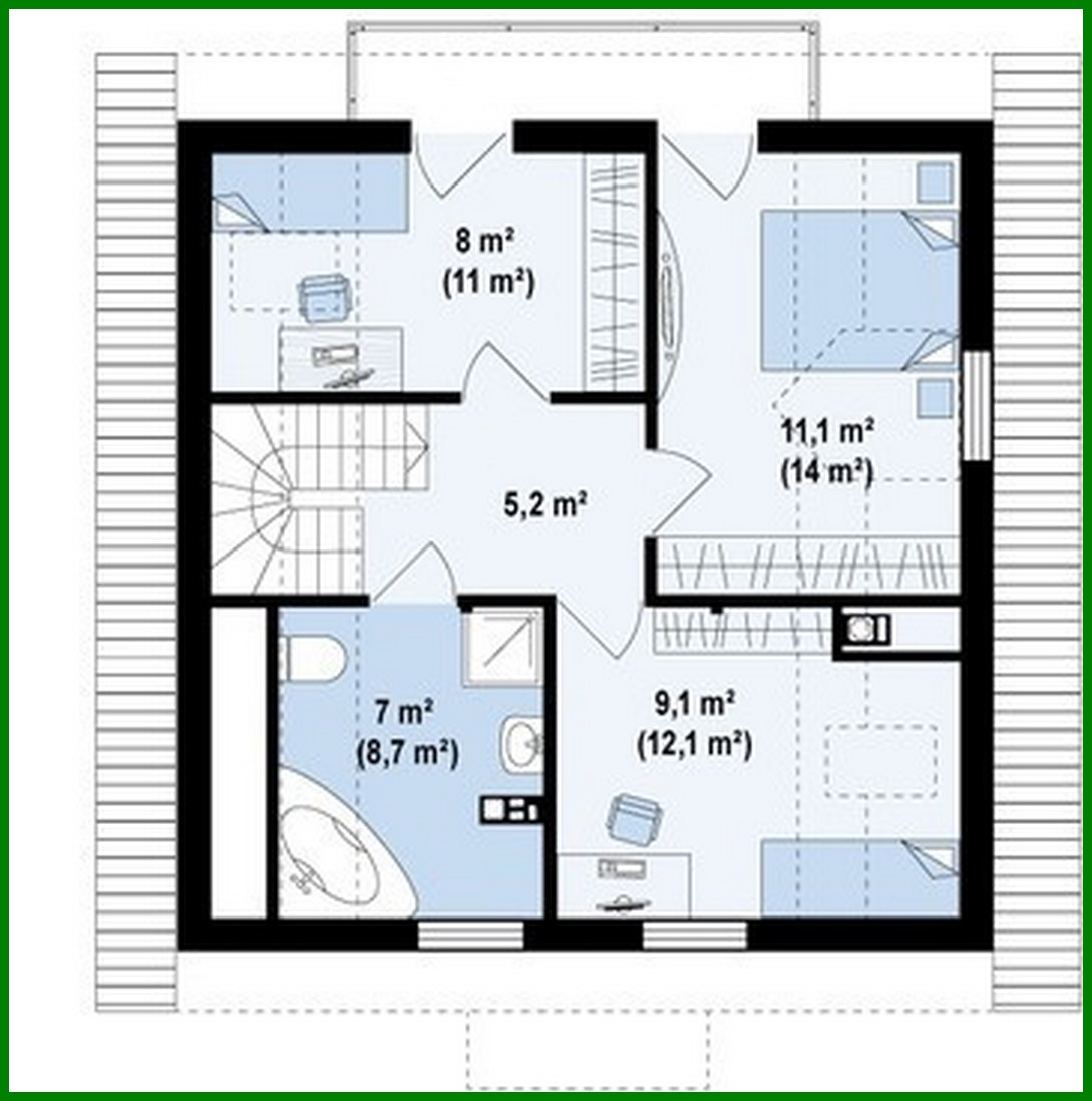 Visualization gallery - Project of a house with a loft in a traditional style