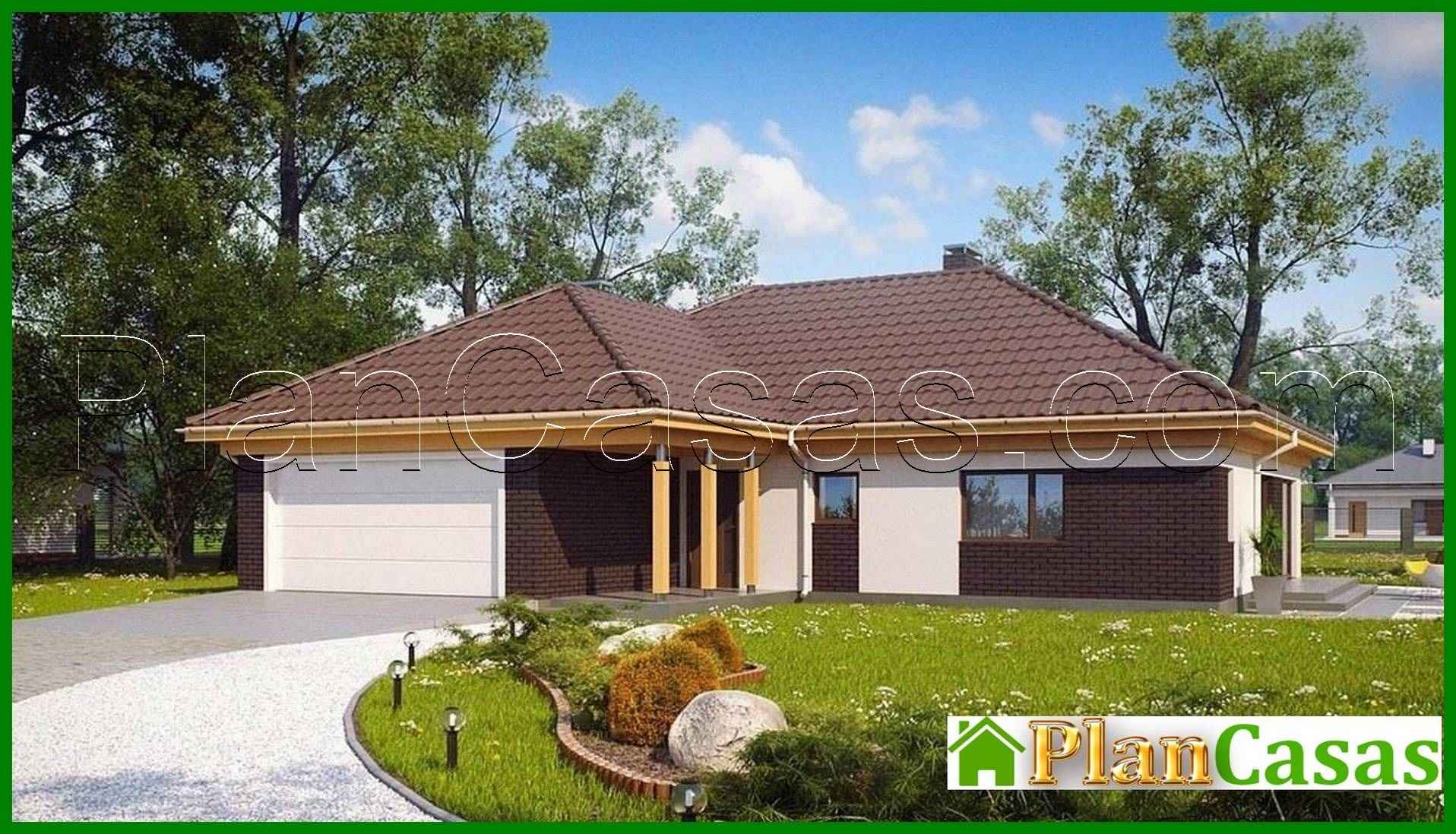 The project of a cottage with a garage for two cars house plan