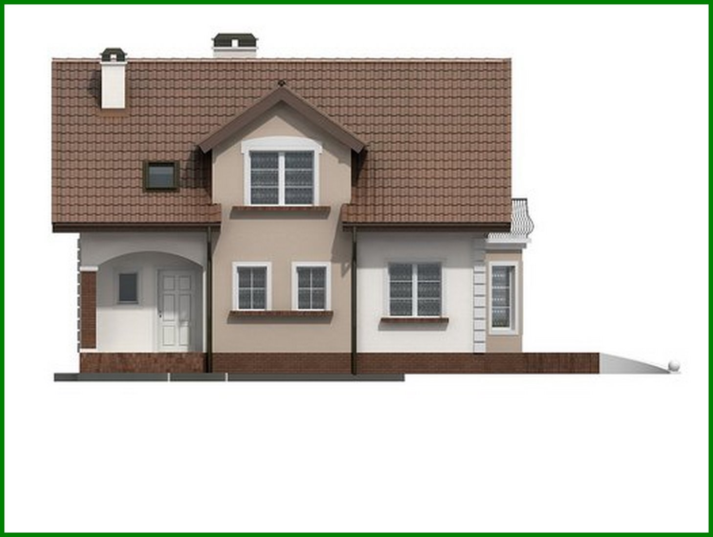 Visualization gallery - Project of a traditional house with an attic and a bay window