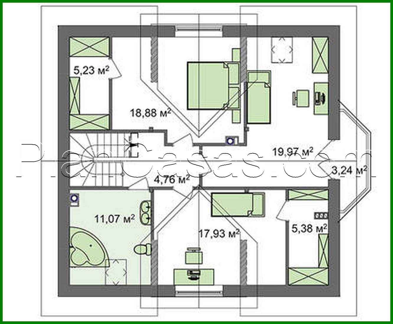 Visualization gallery - Project of a traditional house with an attic and a bay window
