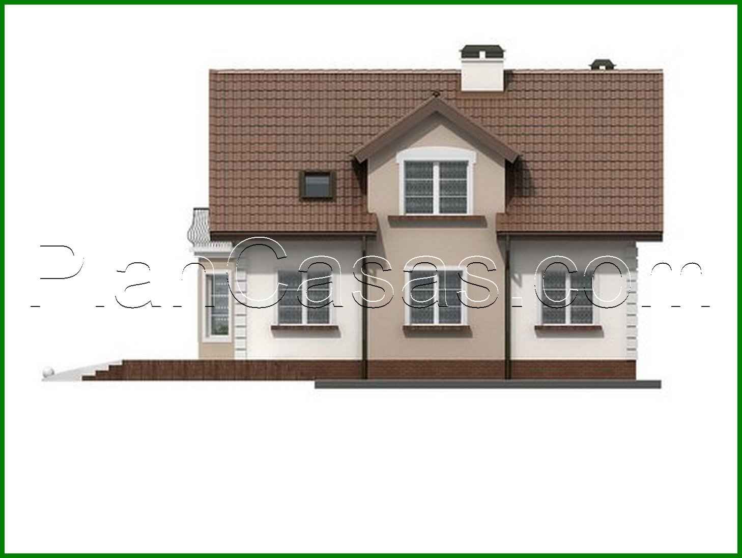 Visualization gallery - Project of a traditional house with an attic and a bay window