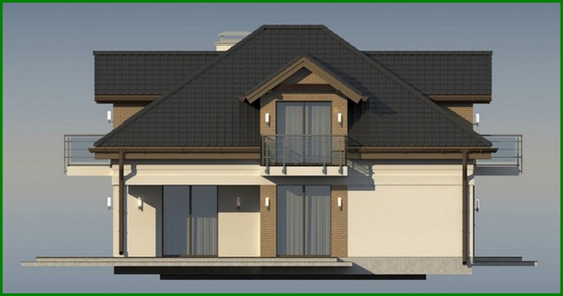 Visualization gallery - The project of the house in a traditional style with an office on the ground floor