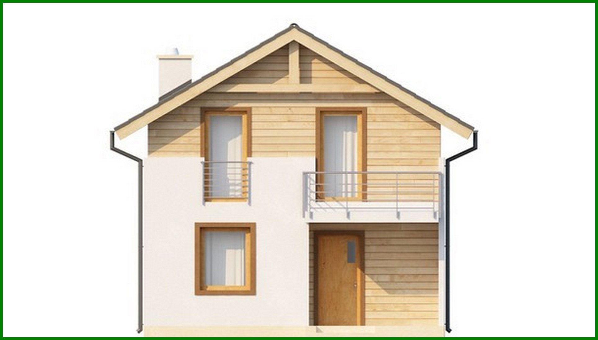 Visualization gallery - Project of a house with a high attic wall