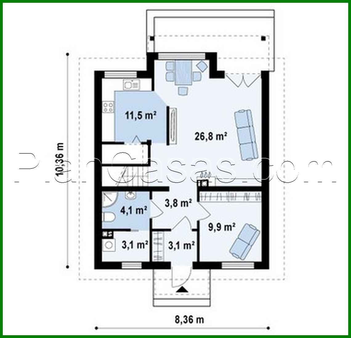 Visualization gallery - Project of a house with a kitchen on the south side