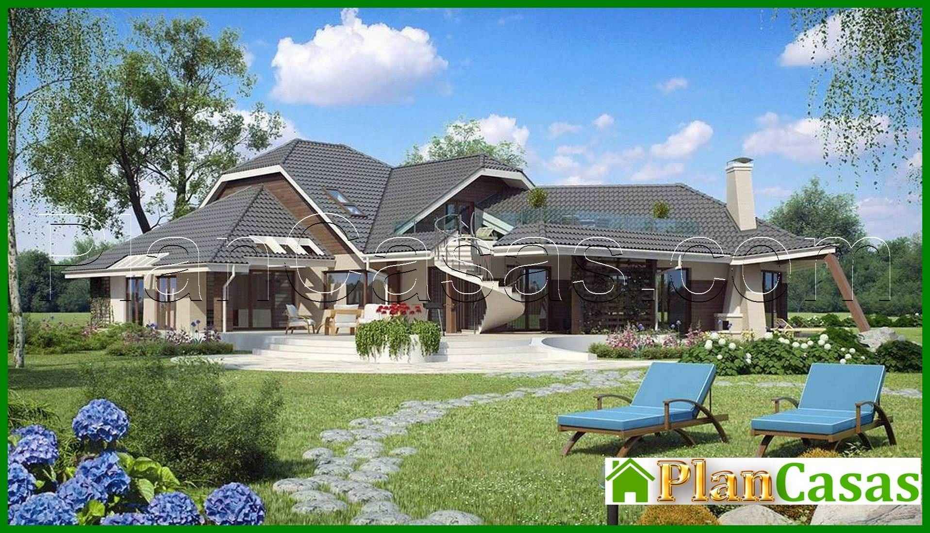 Visualization gallery - The project of a large original chic mansion with a garage for 2 cars