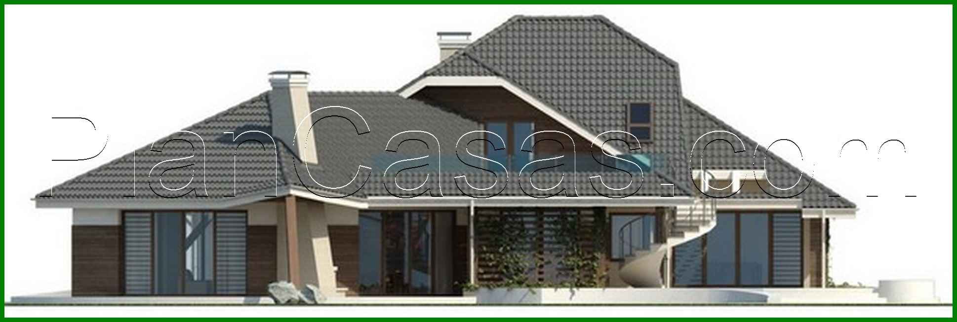 Visualization gallery - The project of a large original chic mansion with a garage for 2 cars