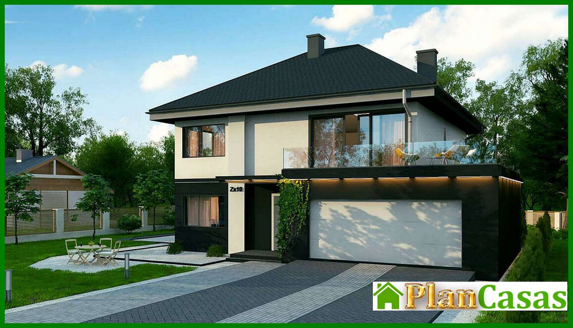 Visualization gallery - House project with a terrace above the garage