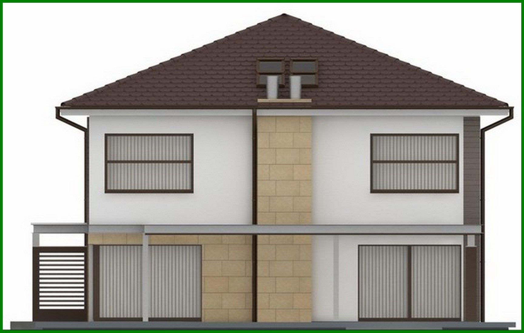 Visualization gallery - A project of a simple two-story house with a built-in garage