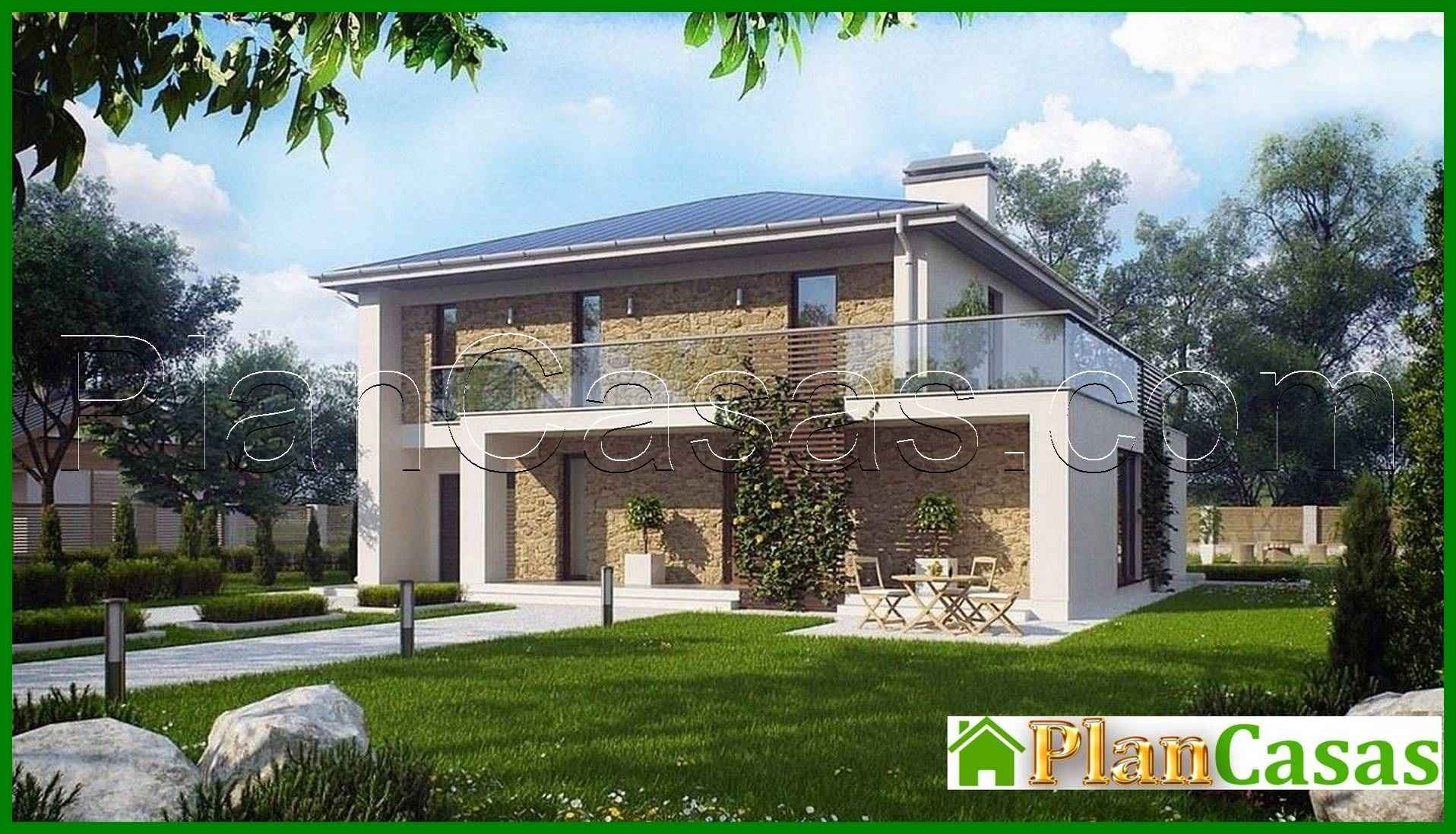 Visualization gallery - The project of a two-story house with large windows