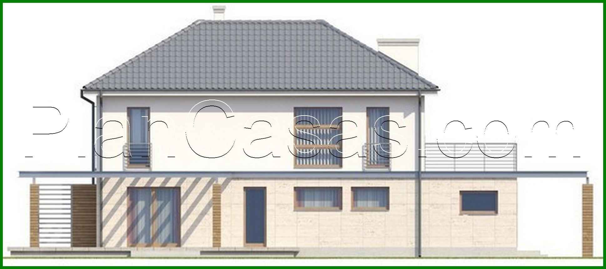 Visualization gallery - The project of a two-story country house with a large terrace