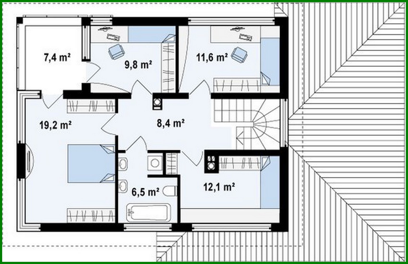 Visualization gallery - The project of a two-story modern house with a living room