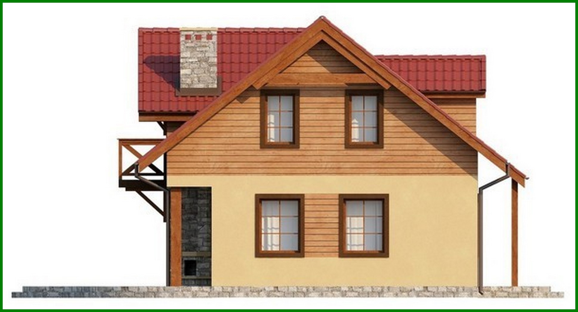 Visualization gallery - House project with fireplace on the terrace