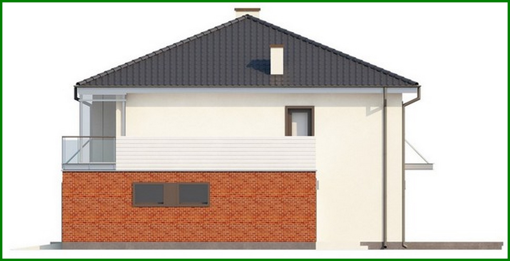 Visualization gallery - Project of a two-story house with a bay window above the garage