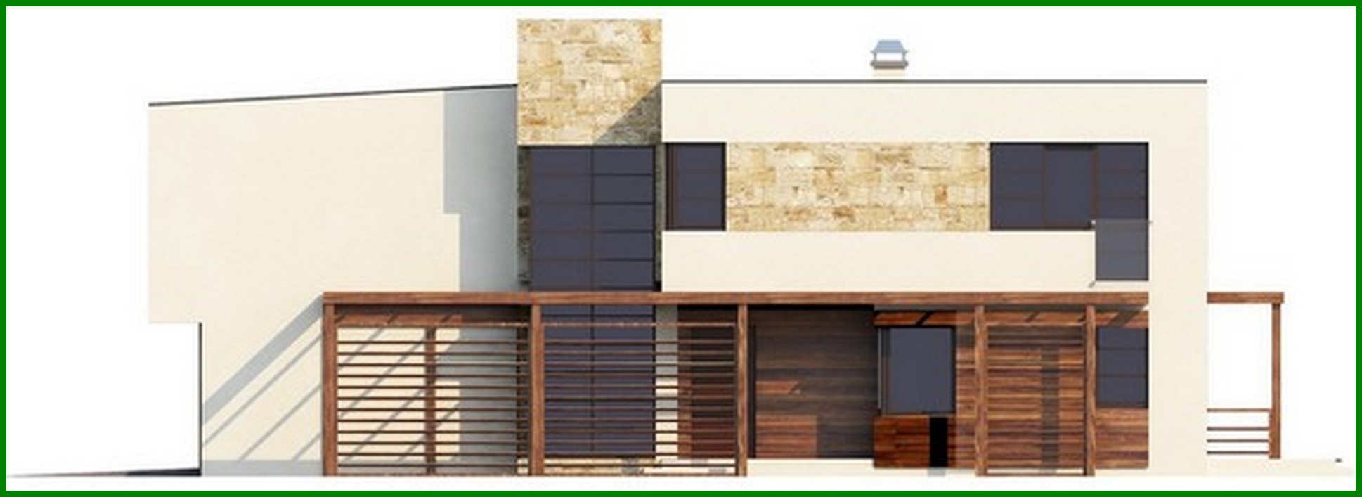 Visualization gallery - The project of a two-story modern cottage with a garage for two cars