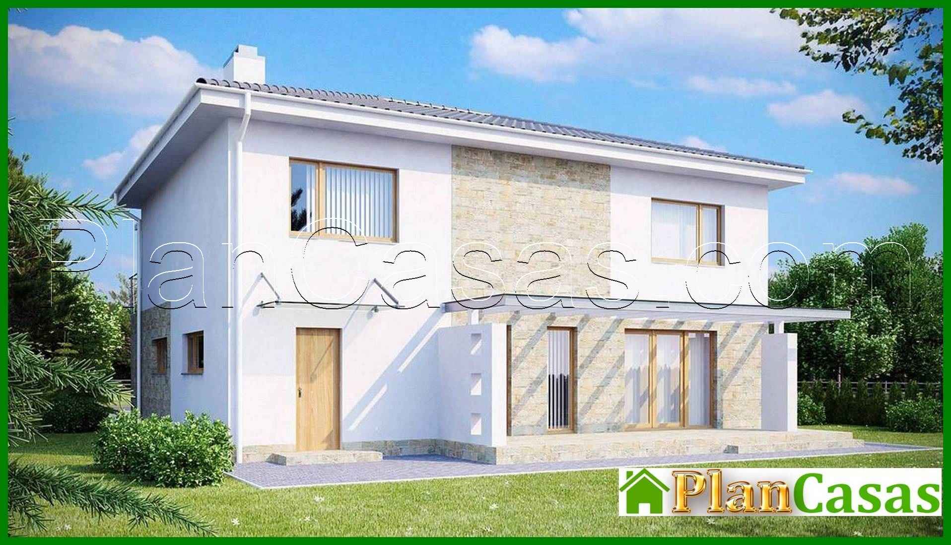 Visualization gallery - The project of a two-story cottage with a garage for one car