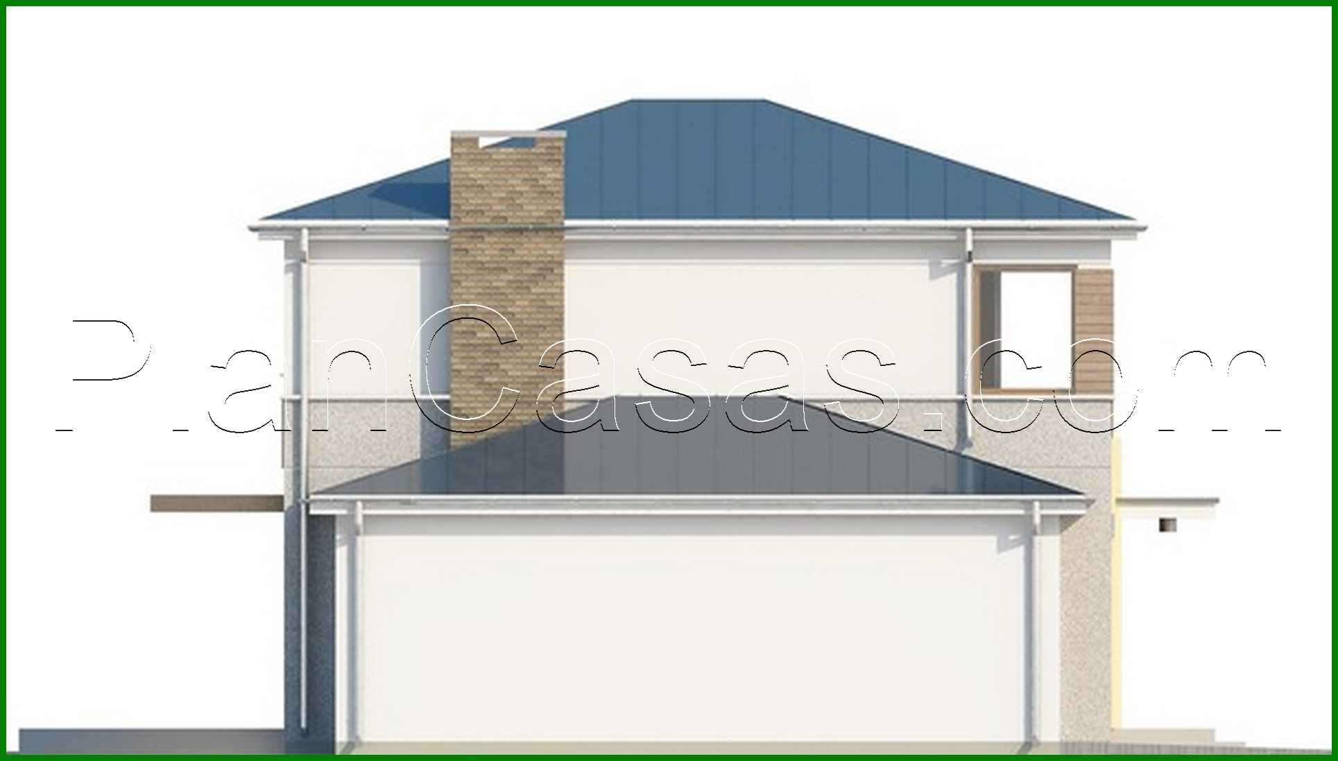 Visualization gallery - Project of a two-story modern house with three bedrooms and a garage