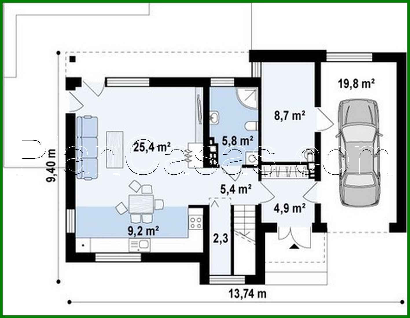 Visualization gallery - A project of a two-story modernist cottage with a garage and a terrace