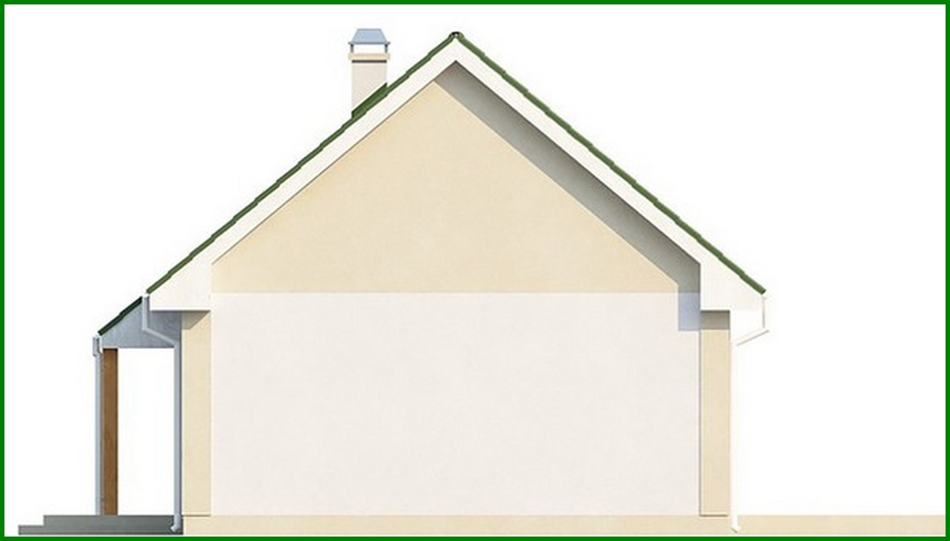 Visualization gallery - Project of a house with a gable roof and an attic room