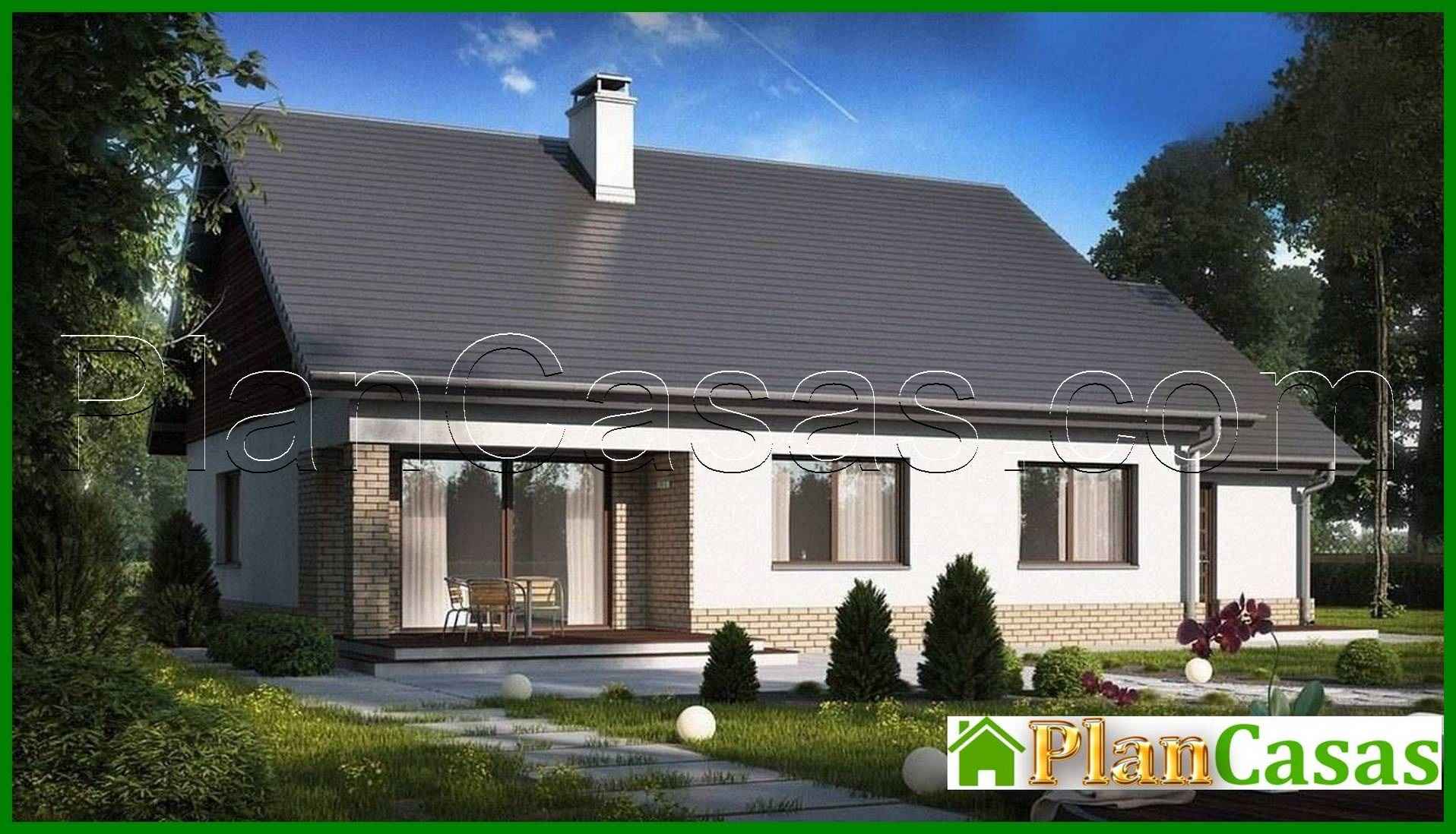 The project of a one-story cottage with an attic provided house plan