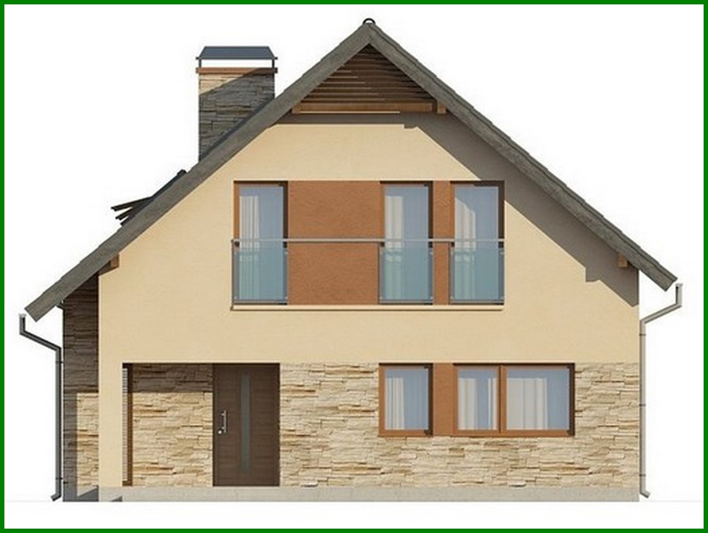 Visualization gallery - The project of a small comfortable cottage with an attic