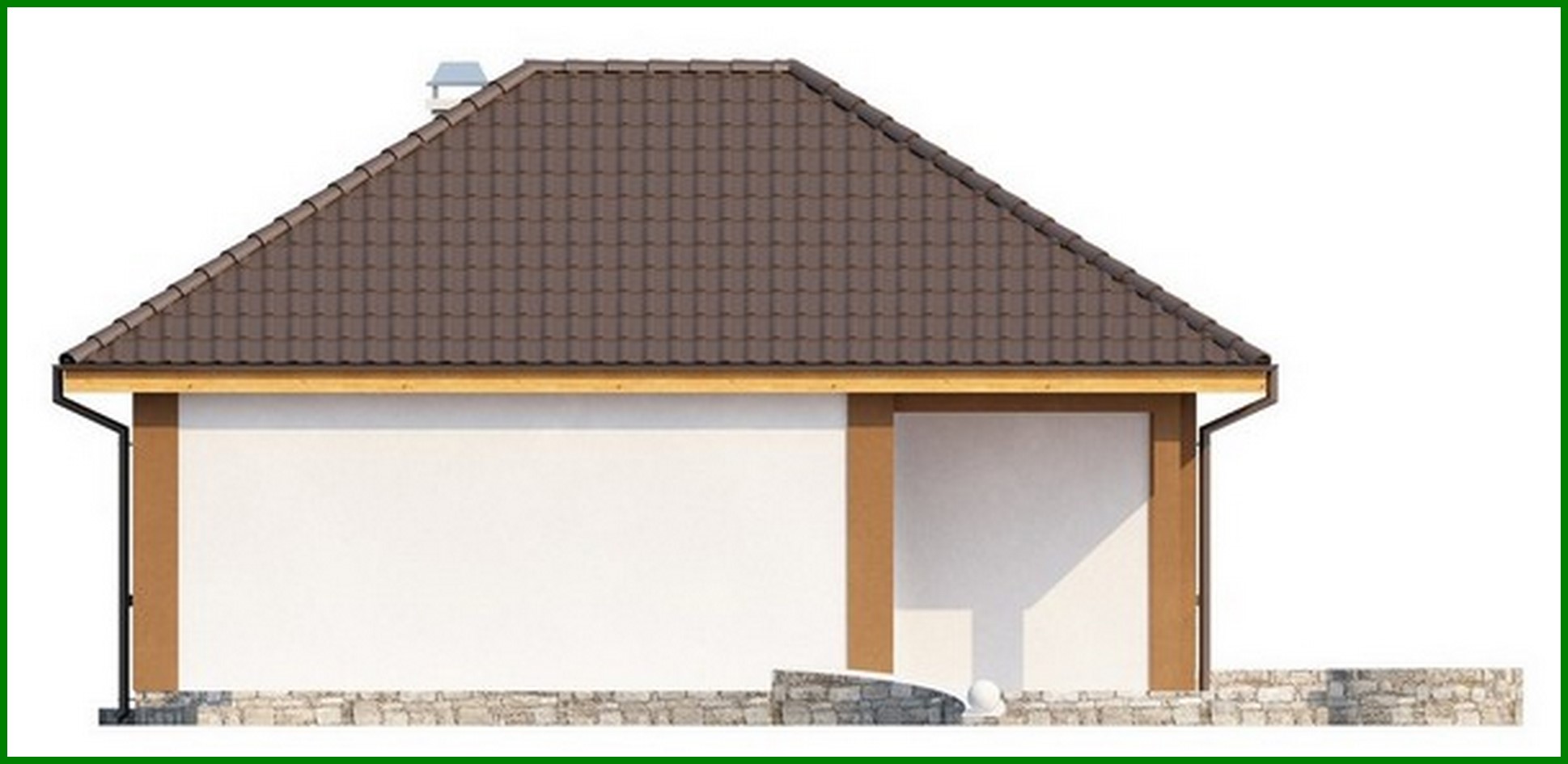 Visualization gallery - Project of a small one-story house with three bedrooms