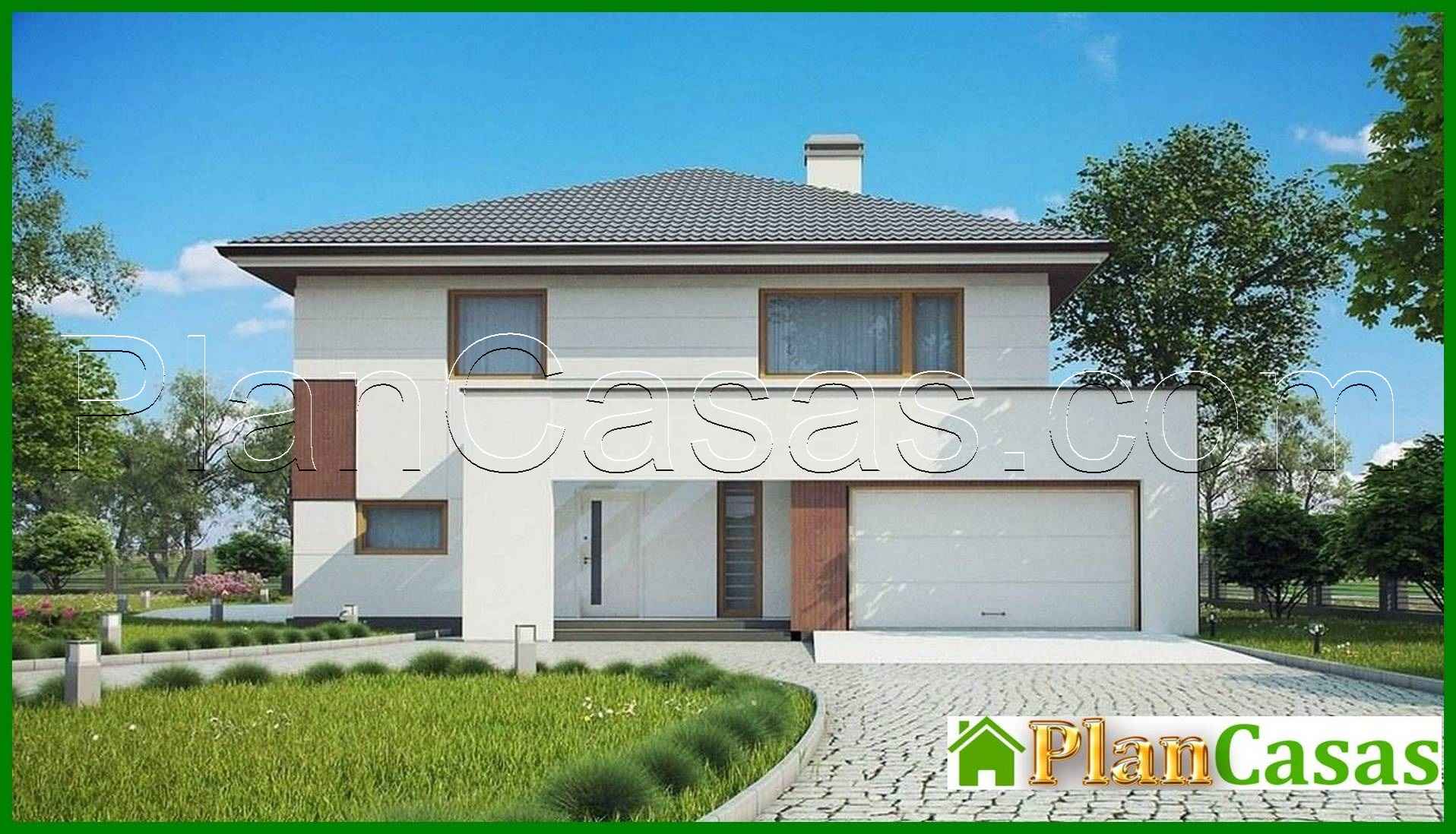 The project of a two-story house with modern elements house plan