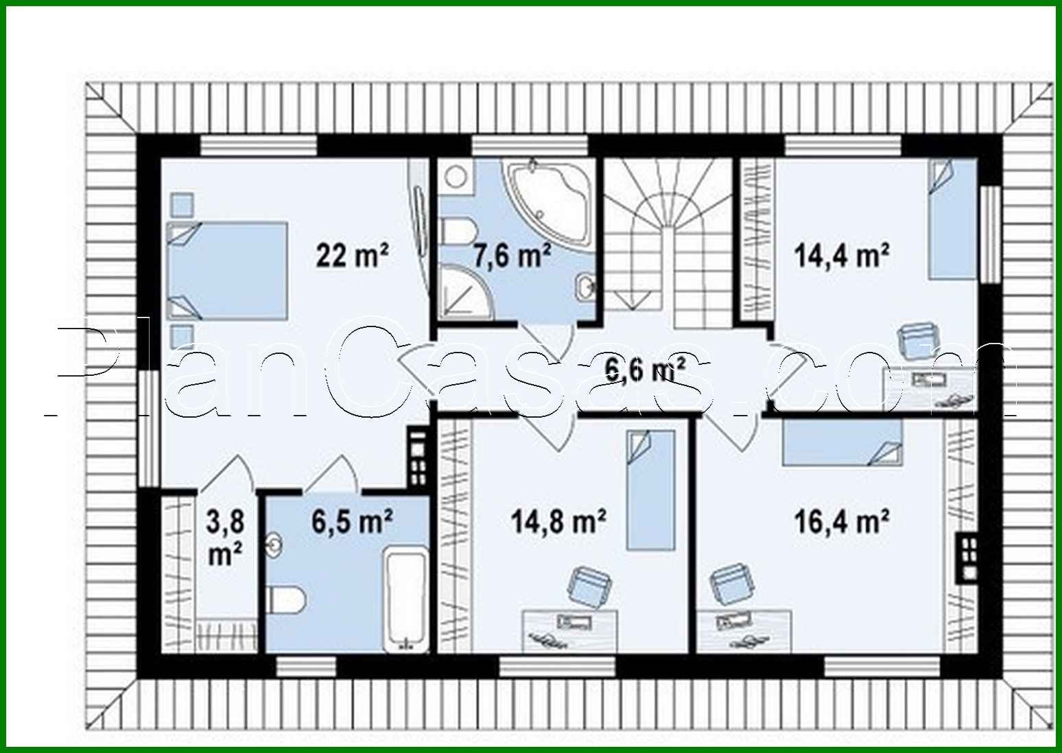 Visualization gallery - The project of a two-story cottage with additional bedrooms