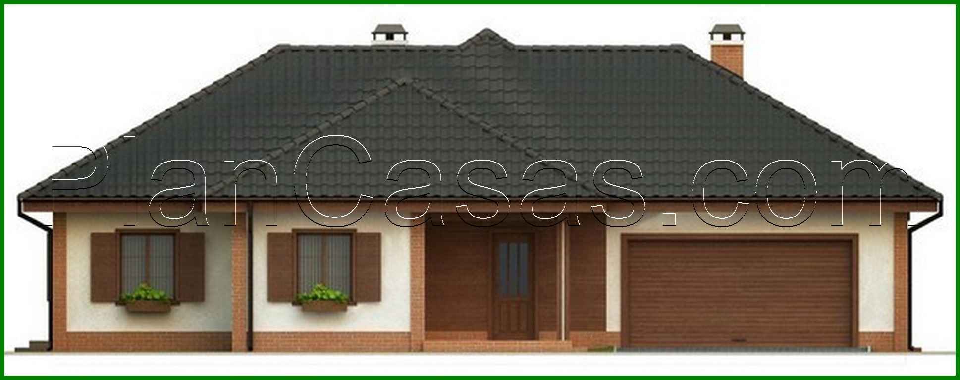 Visualization gallery - Spacious one-story cottage with a garage for two cars