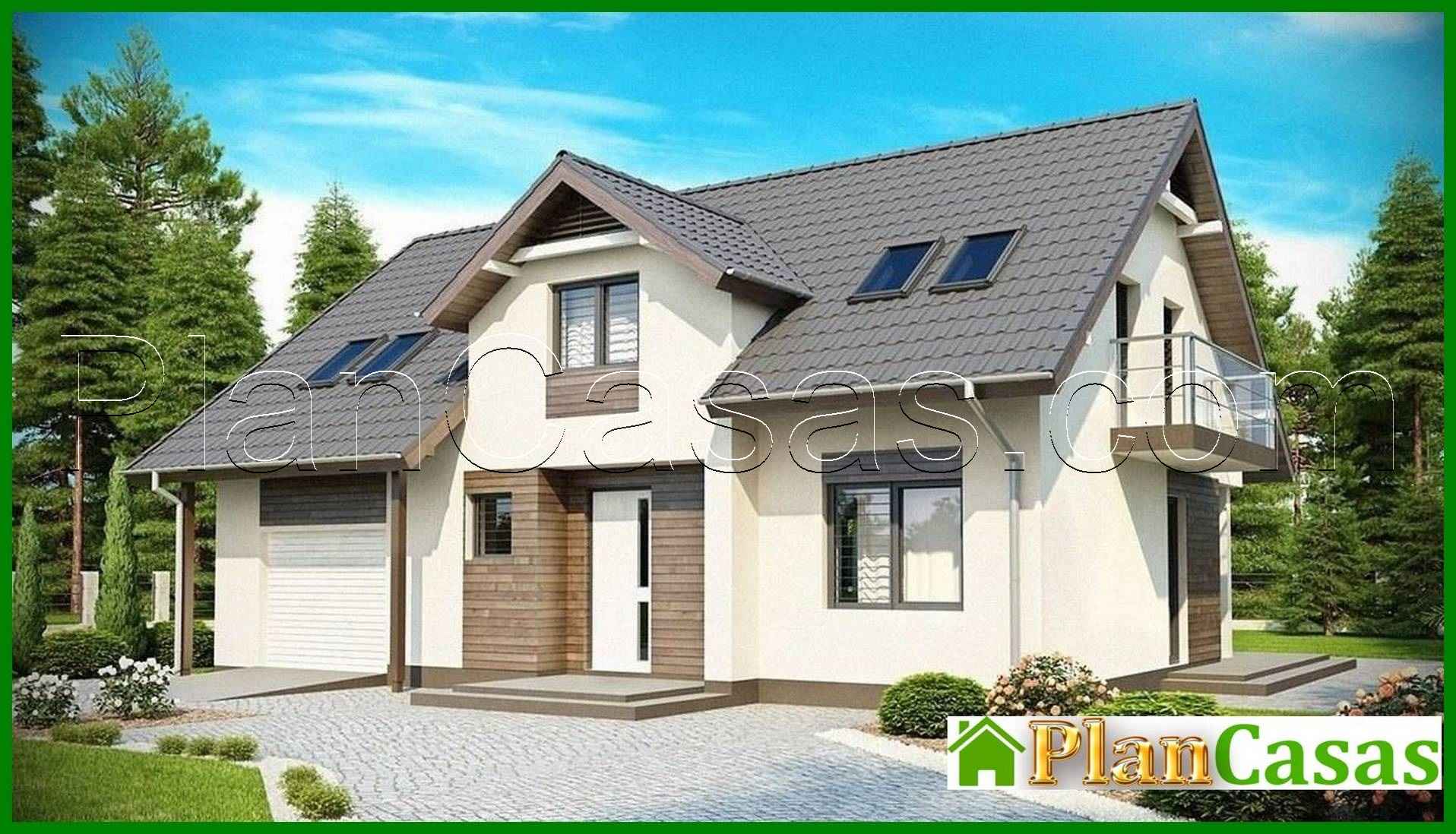 House project with garage, attic and utility room house plan