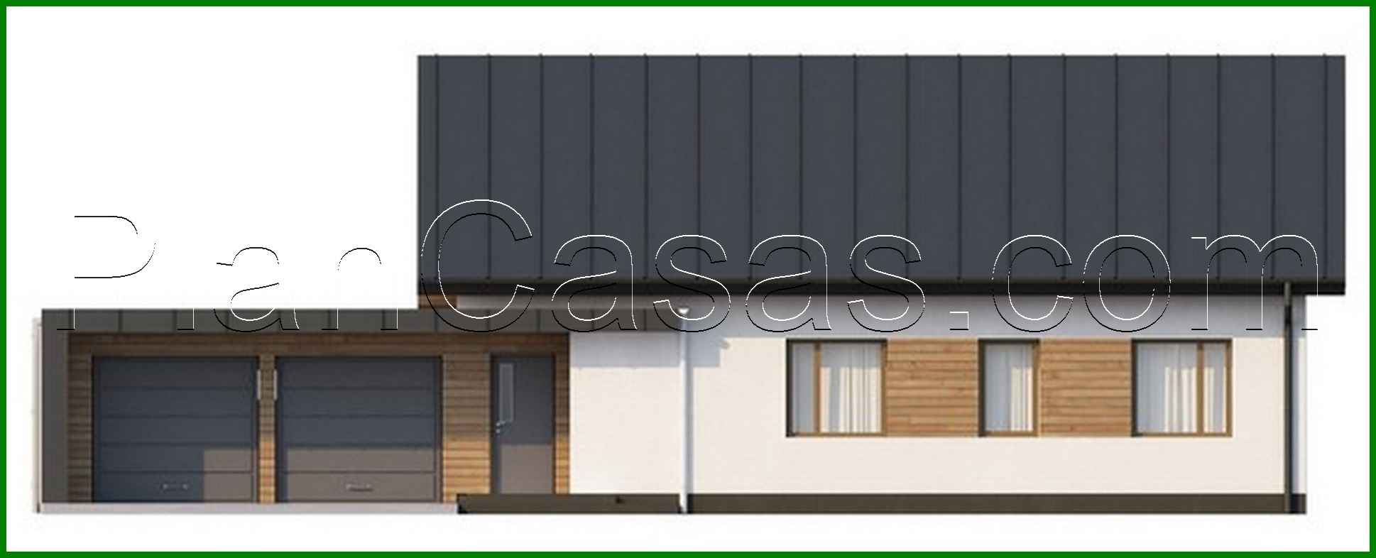 Visualization gallery - One-storey cottage project with a side garage