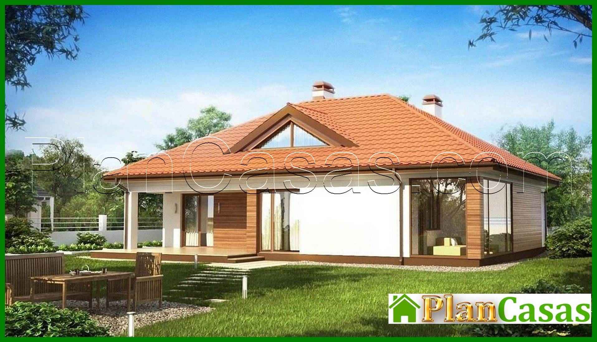 Visualization gallery - One-storey cottage project with a greenhouse and a terrace