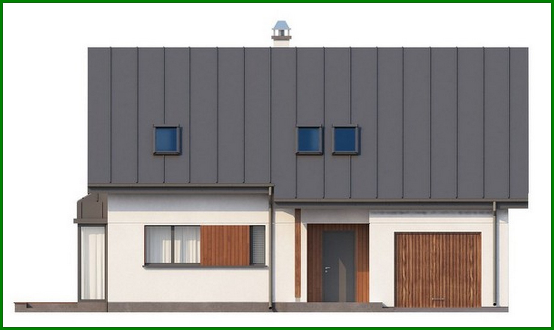 Visualization gallery - Cottage project with an attic, a garage, an office on the ground floor and a bay window