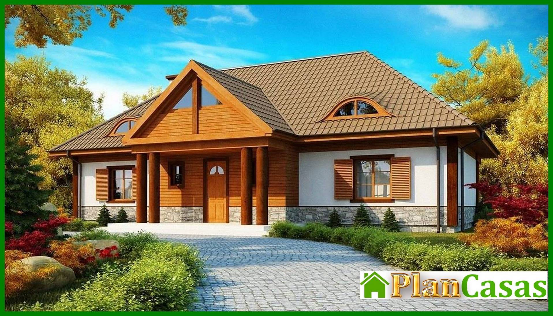 Retro style house project with four-pitched roof house plan