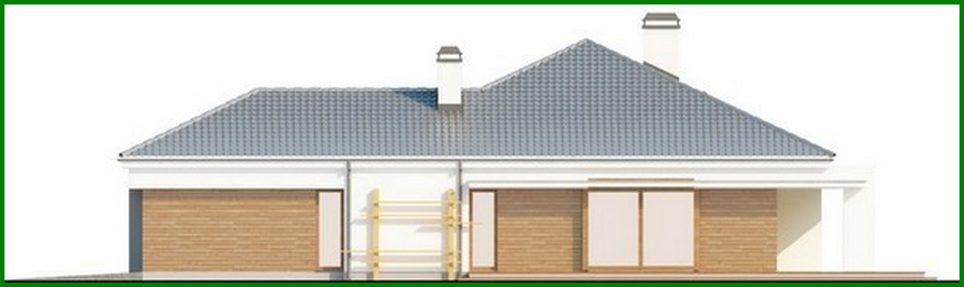 Visualization gallery - The project of a one-story classic cottage with a garage and an attic