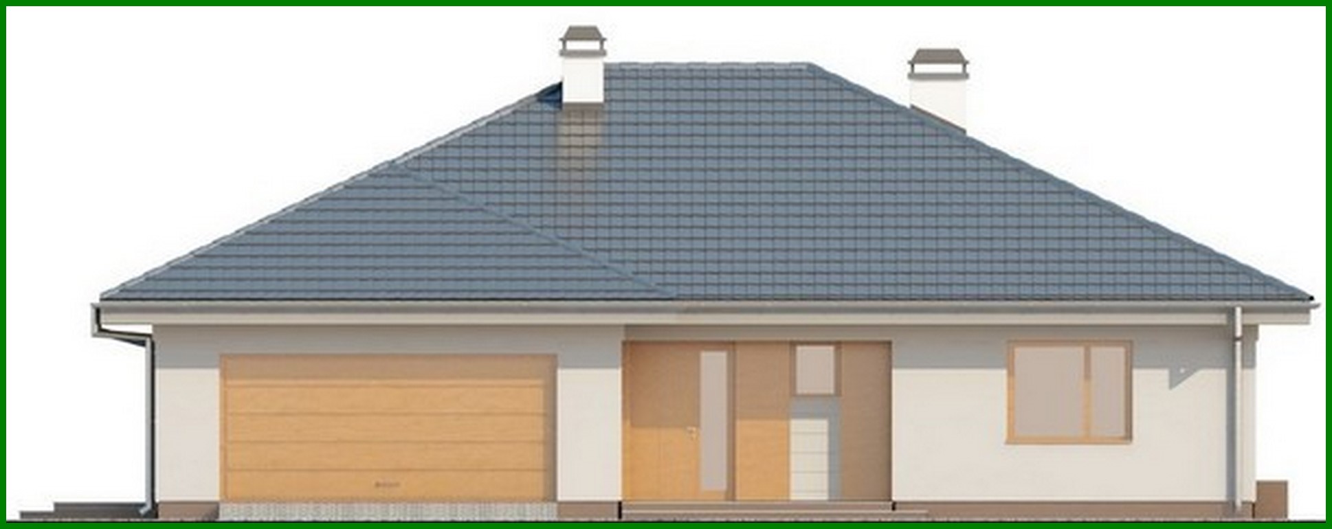 Visualization gallery - A project of a cozy country cottage with an attic and a garage for 2 cars