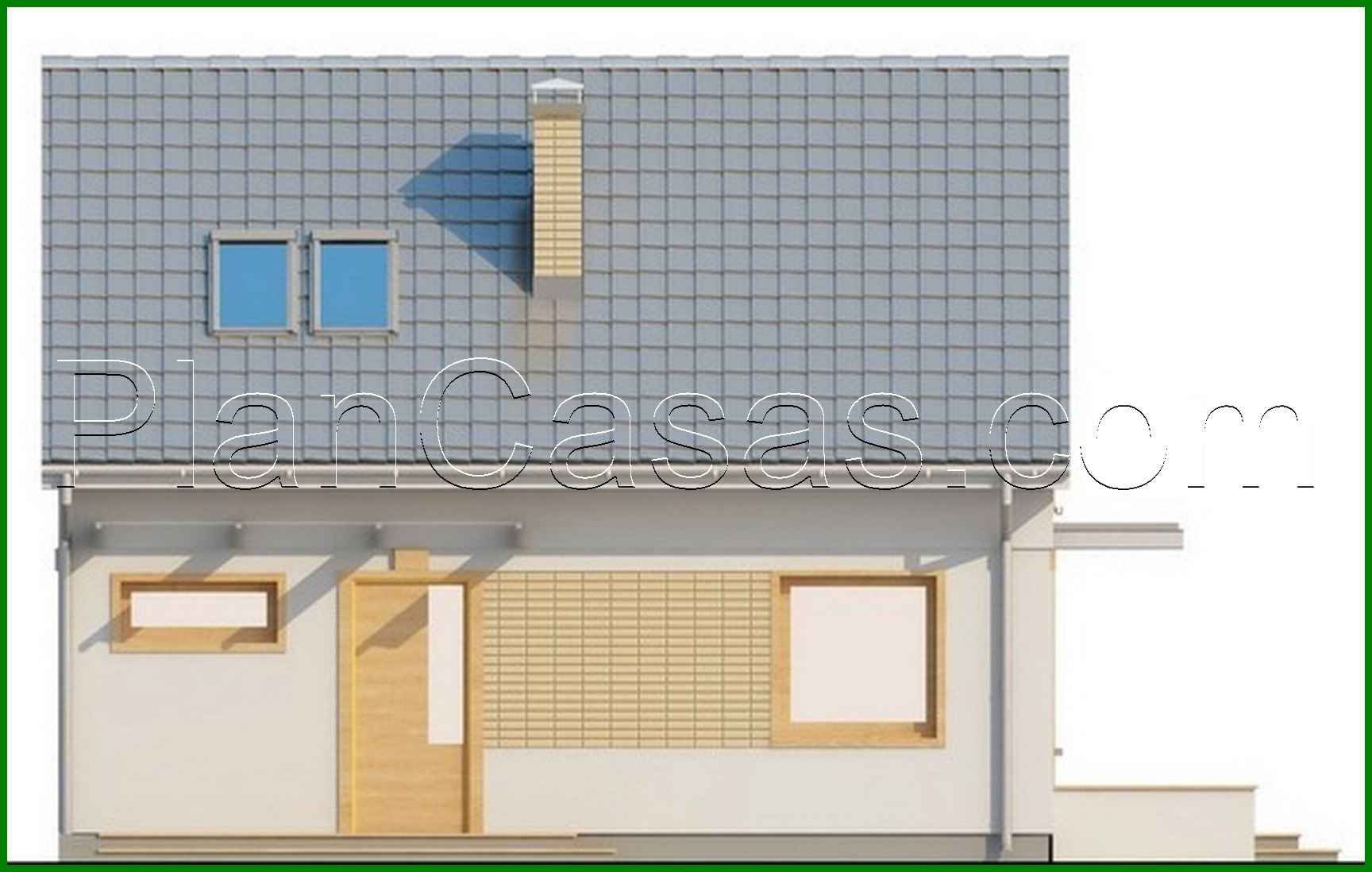 Visualization gallery - Project of a small house with a gable roof attic