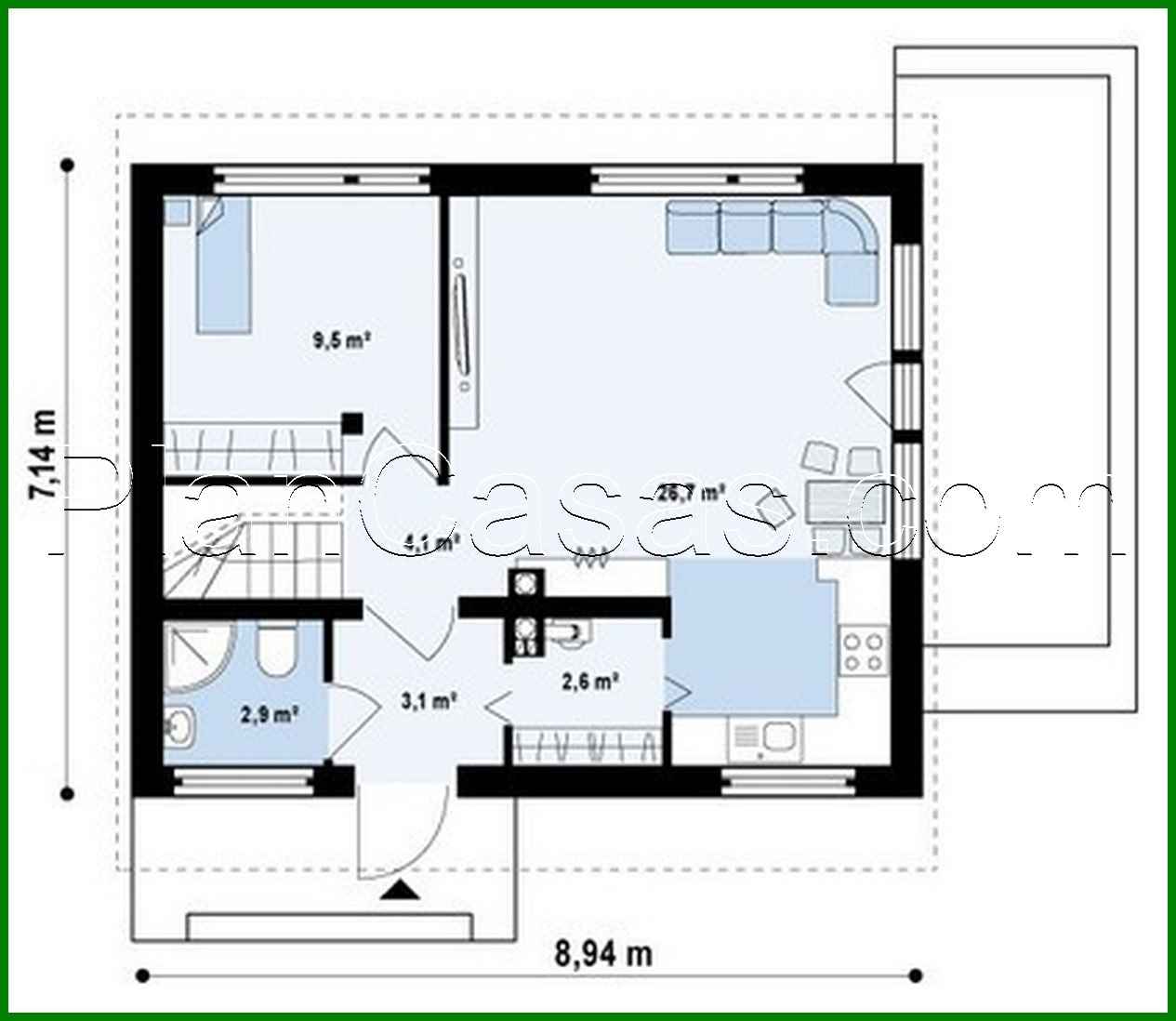 Visualization gallery - Project of a small house with a gable roof attic